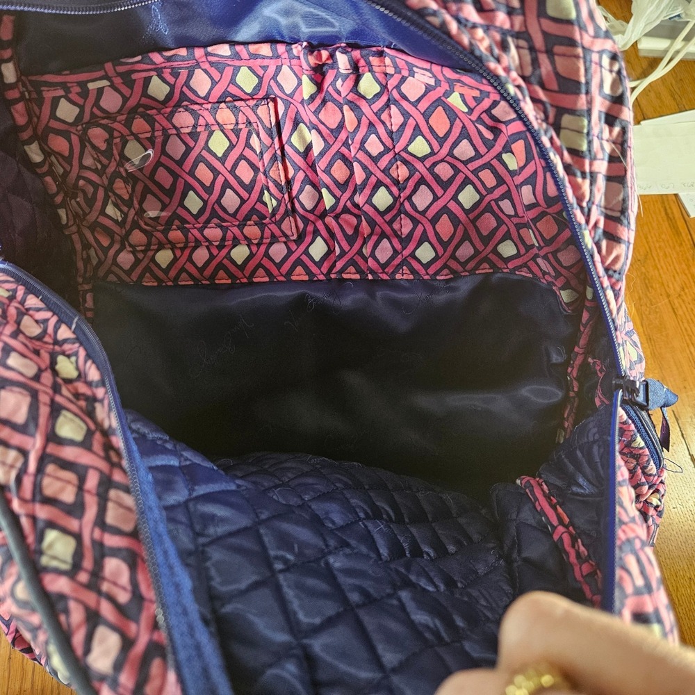 Vera Bradley‎ Backpack Katalina Pink Diamonds Campus Laptop Book Bag Pink Blue - Picture 8 of 13